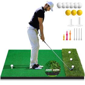Abosi 783970486479 Golf Hitting Mat 5x4ft Thickening Dual-turf - Long And Short Grass Si
