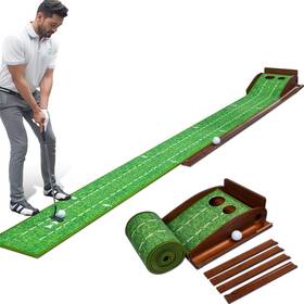 Achix X0044cykij Auto Ball Return Golf Putting Mats Practice Green Indoor With Dual-hole