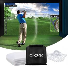 Aikeec 744759541741 Indoor Golf Training Simulator Projector Screen Impact Practice Display 8.2x8.2ft