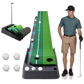 Aliennana 769044039055 Golf Putting Green Mat With Auto Ball Return Practice Training Aid Extra