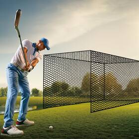 Abn-gc-101010 All About Net Practice Golf Cage Black 10x10x10 Ft - Durable Design Versatile For G