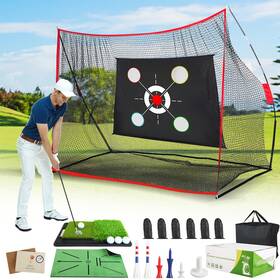 Fxgefw1007 Angooni 10x7 Ft Golf Net With 2-in-1 Replaceable Non-slip Hitting Mat -chipping