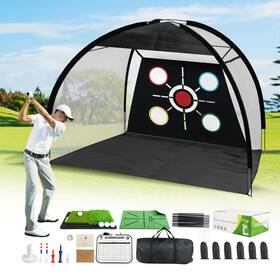 Gefwby001 Angooni Golf Net Pro-grade 10x7 Ft Practice Kit With 2-in-1 Replaceable Non