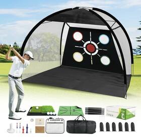 W00n4ll6j9 Angooni Golf Practice Net Kit With Dual-turf Mat Carry Bag For Swing/chips