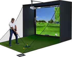 Anything Sports 850021520281 Complete Golf Simulator Enclosure Package 4k-ready Impact Screen With Blacko