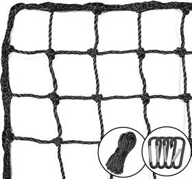 Aoligeijs 761017884037 60ft X 15ft Baseball Softball Backstop With Rope Border Black 1 3/4 Inch Square Pe Net