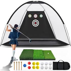 Apex Home Sport 198715142792 10x7ft Practice Net For Backyard Chipping Driving With Dual-turf Hitting Mat