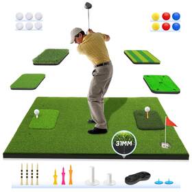 6-function Armset L4e-nhm1 Upgraded Turf Golf Mat 5x4ft Thickened Hitting Indoor &