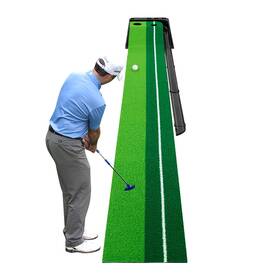 Ascent 628719224397 Golf Putting Mat - 2.5 Meters With Automatic Ball Return Ideal For Indoor An