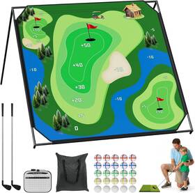 Begonia.k 313015162107 Golf Chipping Game With 80 Inch X80 /59 X59 Large Mat - Portable