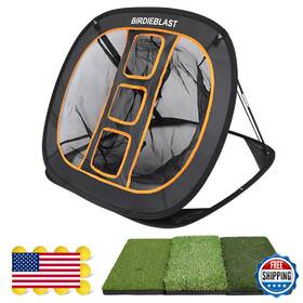 Birdieblast B0d17t4p65 Golf Chipping Net And Hitting Mat Set With 12 Practice Foam Balls