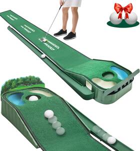 Branded 313091763755 Putting Green Indoor - Golf Mat With Realistic Speed Dual Hazard P