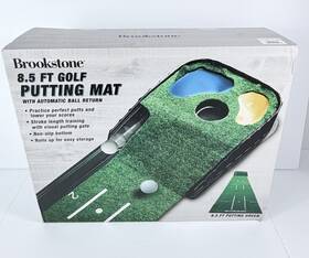 4000292662 Brookstone 8.5 Ft Golf Putting Mat Automatic Ball Return Training Aid New Sealed