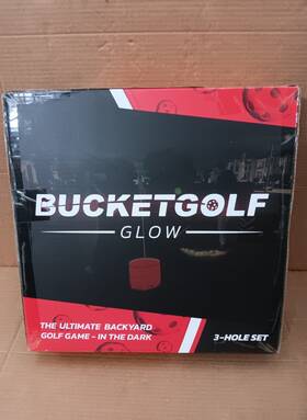 Bucketgolf 850008342219 New Glow 3 Hole Golf Course Bucket Day Night Family Backyard Fun