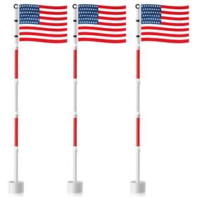 Duu-burbell-0953 Burbell 3 Pack Golf Flag Stick 6ft Putting Green Flags Hole Cup Pole Pin America Duu-burbell-0953 Burbell 3 Pack Golf Flag Stick 6ft Putting Green Flags Hole Cup Pole Pin America
