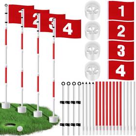 Duu-burbell-0955 Burbell 4 Pack Golf Flag Stick 6ft Putting Green Hole Cup Pole Pin Numbered Duu-burbell-0955 Burbell 4 Pack Golf Flag Stick 6ft Putting Green Hole Cup Pole Pin Numbered