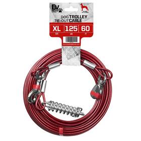 B01m6a1atc Bv 60ft Dog Aerial Trolley System Tie Out - 10ft Runner 125lbs Max Reflectiv