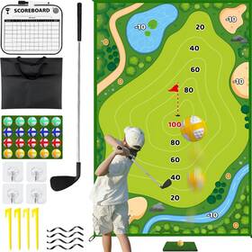 Cecnamt 768572750432 Golf Chipping Game Battle With Club And Hitting Standard Mat