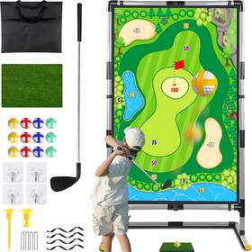 Cecnamt 768572750449 Golf Chipping Game - Battle With Double-sided Hitting Mat And Stand Chip