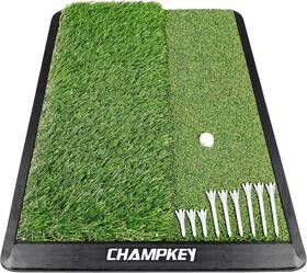 Champkey 445018918993 Dual-turf Golf Hitting Mat Come With 9 Tees And 1 Rubber Tee He