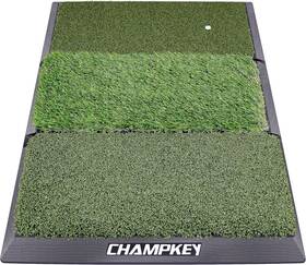 Champkey 726084561465 Professional Tri-turf Golf Hitting Mat Heavy Duty Rubber Backing