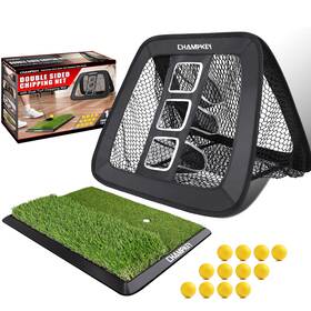 Ck-g-ns-cn1.0-dt Champkey Two Sided Golf Chipping Net With Mat And 12 Foam Balls
