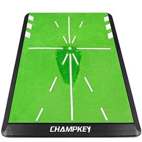 Golfmat-green-13x17 Champkey Heavy-duty Golf Hitting Mat - Swing Path Feedback Green 13 Inch X17