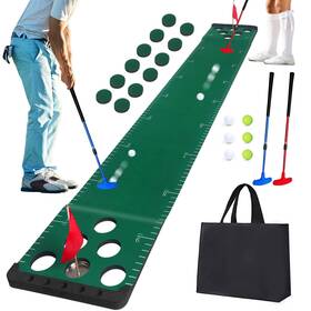Chriiena Je-w5jy-n2pz Golf Putting Game Set Green Pong Mat Include 6 Balls 1 Portabl