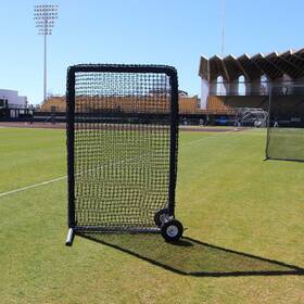 6x484psnfwp Cimarron Sports New 6x4 #84 Premier Safety Net And Frame With Wheels Padding