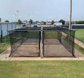 70302csaf20dw Cimarron Sports 2 Inch Commercial Stand Alone Double Wide Frame In Size 70ftx31ftx12ft