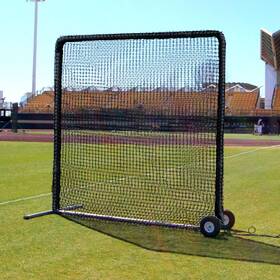 8x884pfieldnfwp Cimarron Sports New 8x8 #84 Premier Fielder Net And Frame With Wheels Padding