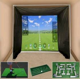 W9y-cms-10x10gnsk Cimarron Sports 10x10x10 Ft Masters Golf Simulator Hitting Net With Frame Corner Kit