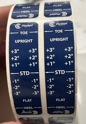 30170333 Cleveland Golf Club Face Swing Fitting Stickers Toe Std Heel Upright Flat 500
