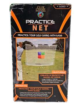 Club Champ 087705096262 Golf Practice Net Sturdy Weather-resistant 9 Ft Wide By 7 Tall