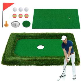 Hcst04988 Costway Rectangular Floating Golf Green For Pool Includes Hitting Mat 6 Balls