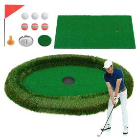 Hcst04990 Costway Oval Floating Golf Green Includes Hitting Mat 6 Balls Flag Hcst04990 Costway Oval Floating Golf Green Includes Hitting Mat 6 Balls Flag