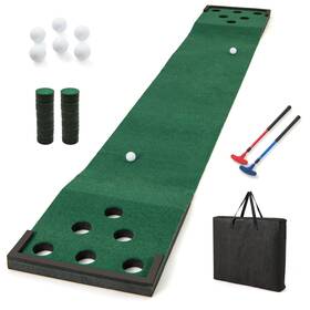 Hcst07663 Costway Golf Pong Putting Game Set 11 Ft Indoor Outdoor Puttin0g Green Mat For Backyard