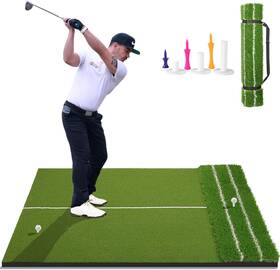 Dcq 705353410260 Real Feel 5x4ft And 6x4ft Golf Hitting Mat Large Dual Turf Fairwa
