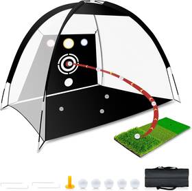 Dikutar 445009960901 Golf Net - Upgraded All-in-one 10x7ft Practice With 5 Real Balls Tri-t