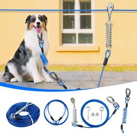 B0crdy6psp Duckygoo Dog Runner For Yard Double Shock Absorption Trolley System Large Dogs Heavy