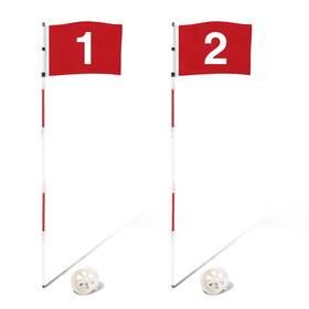 Tt-f013-gs2 Durarange Golf Flagstick 6ft 5-section Design Abs Hole Cup 420d Nylon Flag For Backy