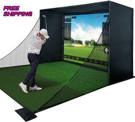 Durbles 313051974948 Golf Simulator Enclosure Kit With Premium Hd Impact Screen Full Safety Padding