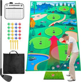 Ecozen Lifestyle 445009151101 Golf Chipping Game Set - Elevate Your Short With Premium Turf Mat C