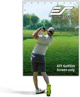 Diy10x8-ipw1145-f Elite Screens Golfsim Diy 10ftx8ft Golf Simulator Impact Screen Hitting Grommets