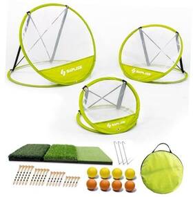 Esg2-gnrc-mx03 Eshow Sportec #a01 Golf Chipping Net Exclusive X-shaped Stable Pop-up Design Comes With Mat