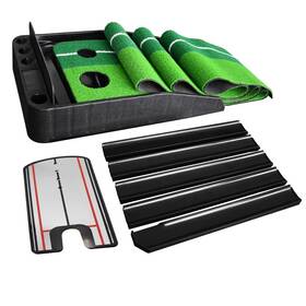 Ezsport 795971434144 Golf Putting Green Mat With Ball Return And Mirror For Practice Training
