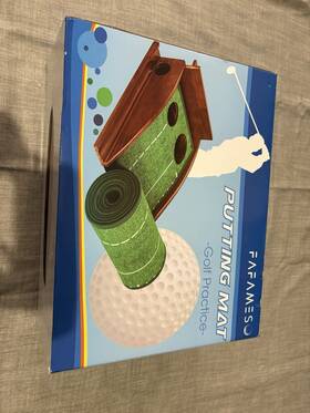 Fafameso Ffms01 Golf Putting Mat Dual Holes Crystal Velvet Auto Return