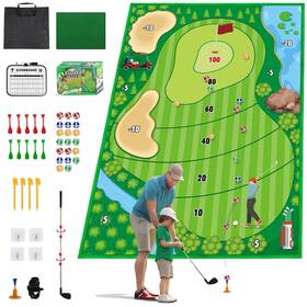 120-10017997 Fbsport 178 Golf Chipping Game Mat Set 70.1 47.2in Hitting Training P