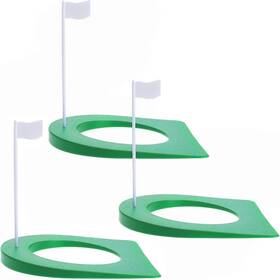Finger Ten 810154795109 Golf Putting Cup And Flag Putt Training Hole 3 Pcs Green With White