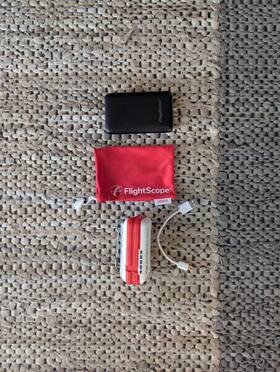 E51-a7310-4 Flightscope Mevo Portable Golf Launch Monitor White/red
